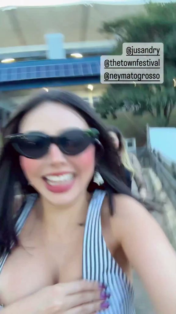 Nyvi Estephan Paga Peitinho Nos Stories Enquanto Corria