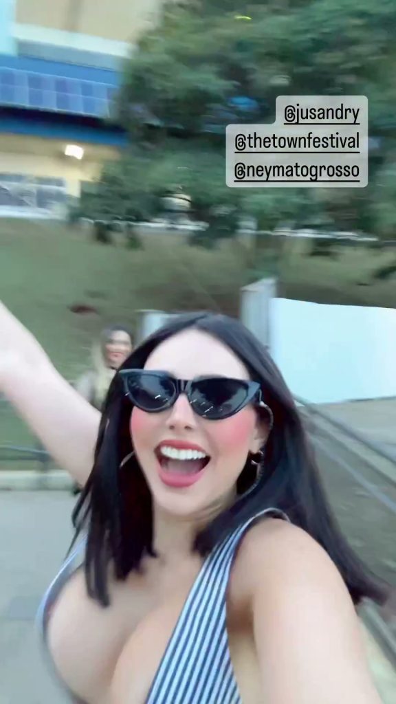 Nyvi Estephan Paga Peitinho Nos Stories Enquanto Corria